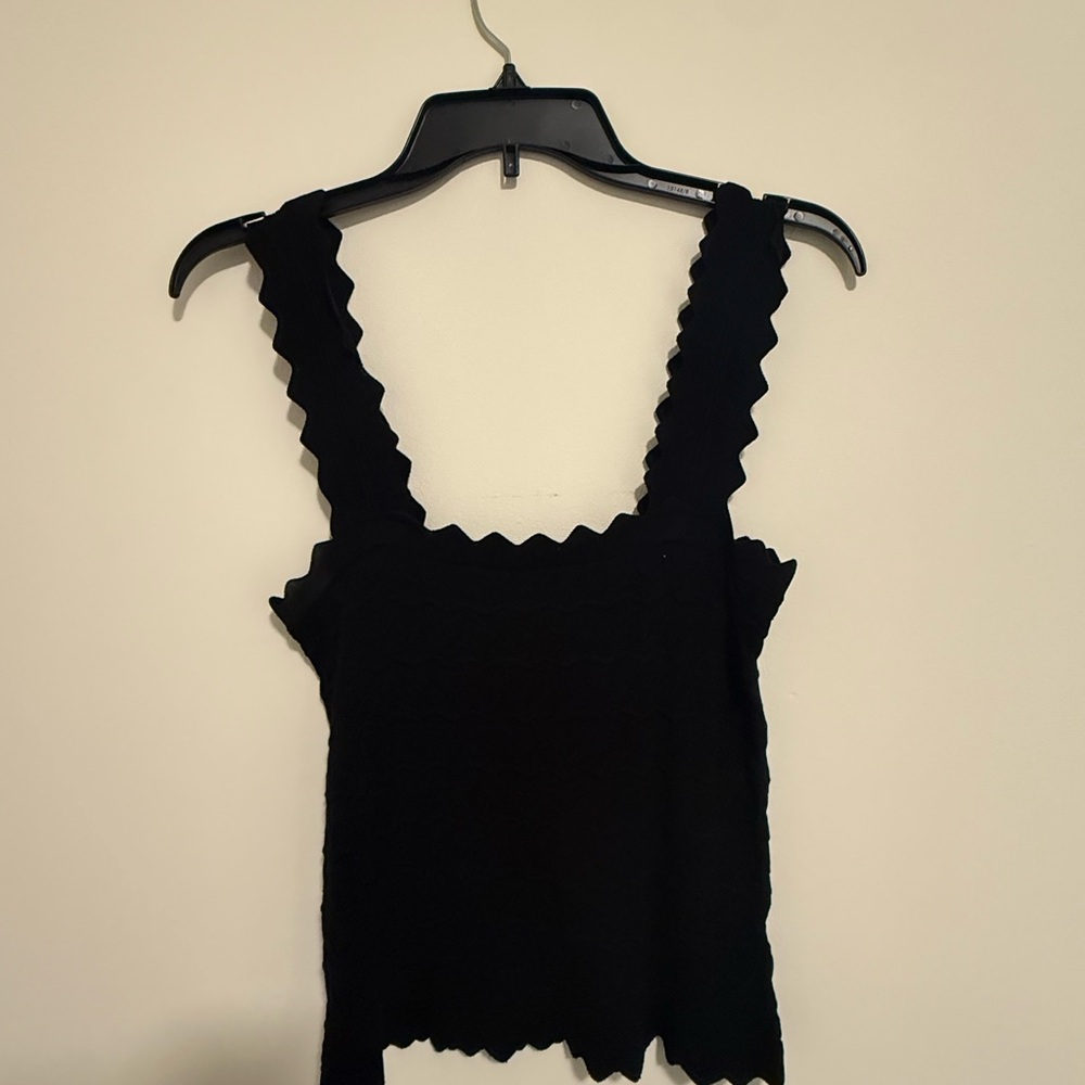 Miami Black Scalloped Tank Top